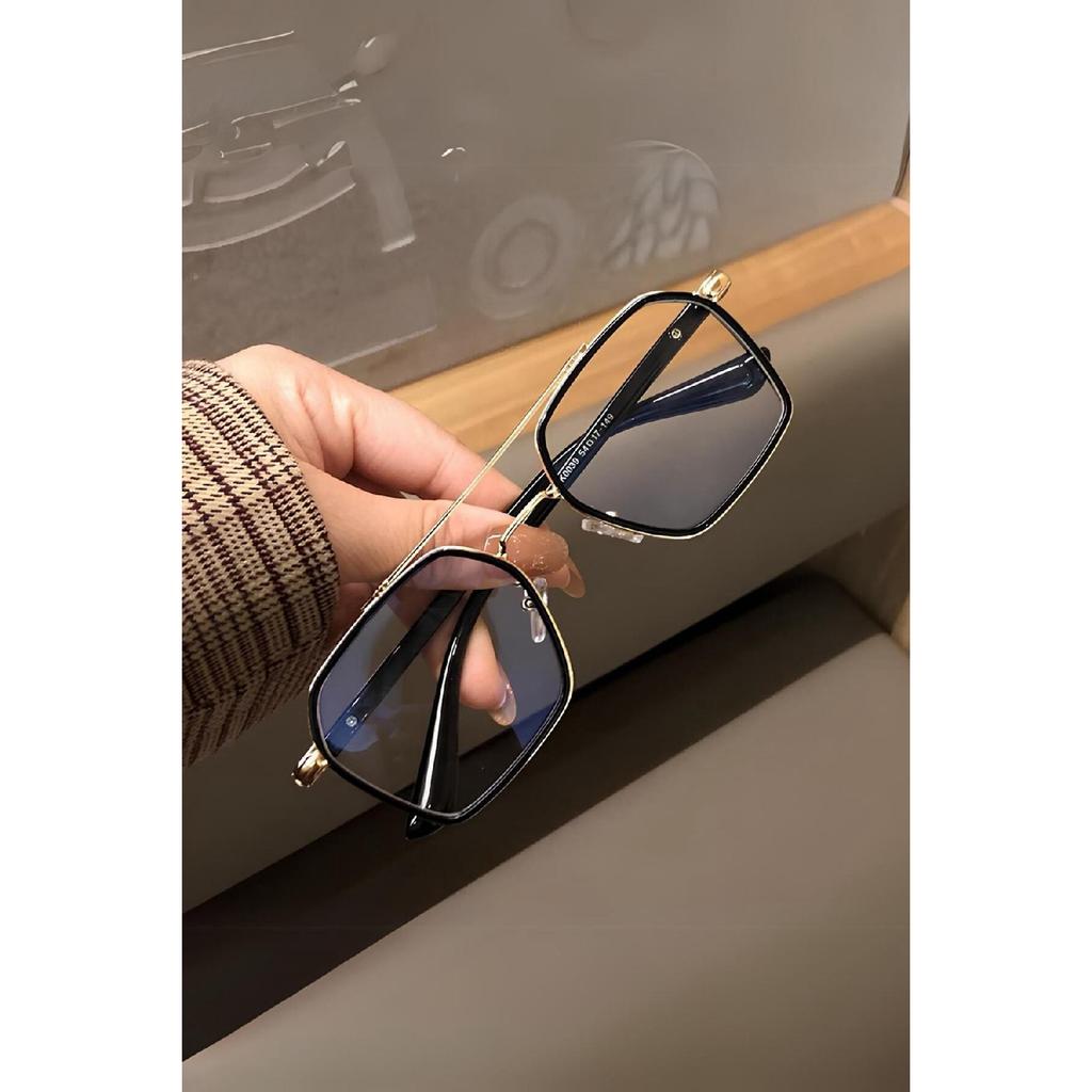 Защитные очки синего цвета с золотистыми деталями синего цвета / очки Ren