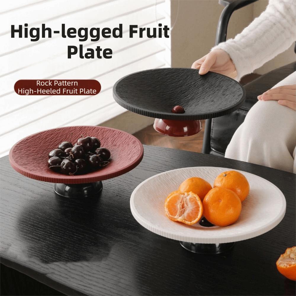 Plastic High-legged Fruit Plate Draining Candy Plates Fashion Snack Serving Tray for Kitchen