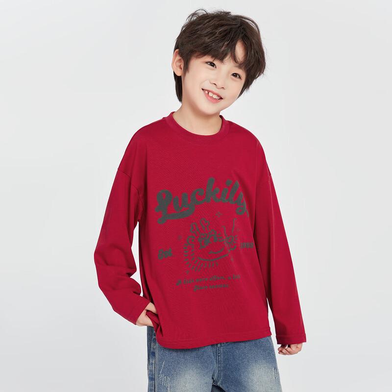 Doudoujia Boys' Cartoon Lucky Dragon Long Sleeve Cotton T-Shirt