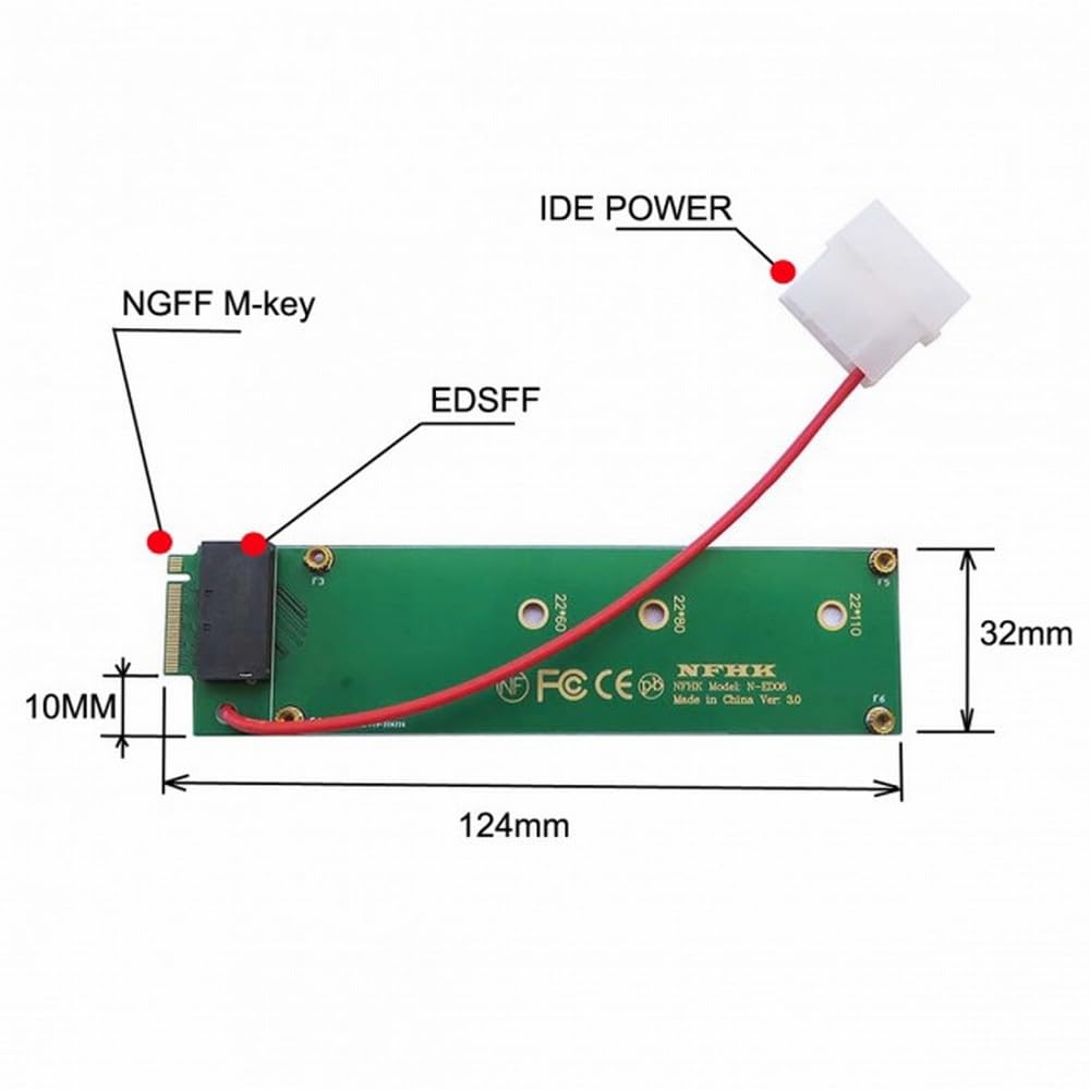 Адаптер CY Линейка 1U GEN-Z EDSFF Short SSD 1C 4X E1.S к NVMe NGFF M-Key 4X Адаптер-носитель для хоста с блоком питания