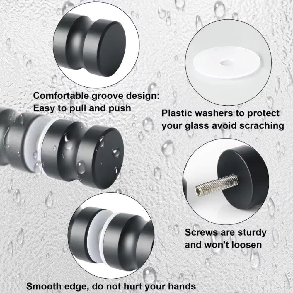 Прочный съемник ручек дверей из нержавеющей стали Ручка для стеклянной двери душа (пара, устанавливается с обеих сторон) Дом