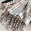 Windproof Winter Plaid Scarf Thick Warm Women Wrap Shawls Casual Long Tassel Scarves