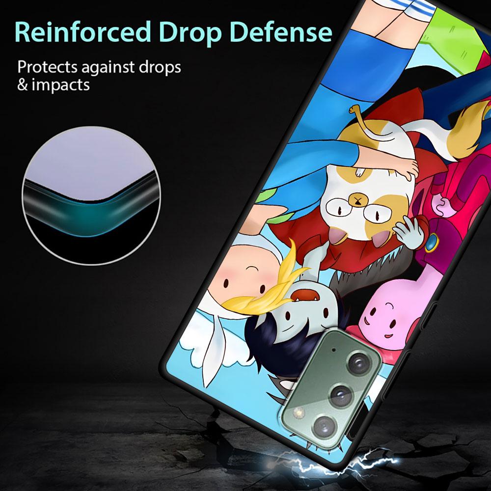 Adventure Fionna & Cake Time Case for Samsung Galaxy Note 20 Ultra 10 Plus 9 8 TPU Phone Cover 10 Lite Black Soft Shell Funda
