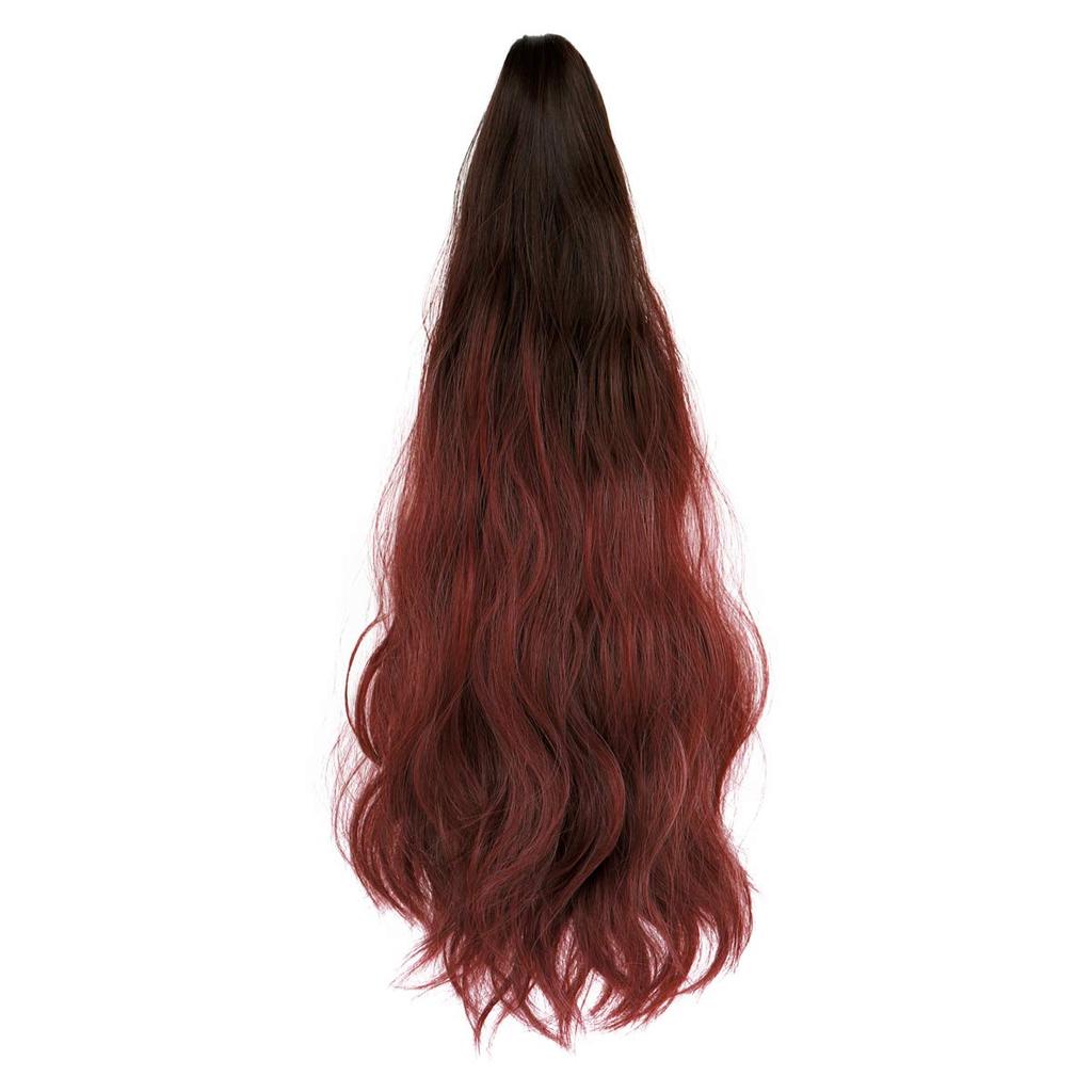TefuRe Ponytail Wig One-Touch Extensions, Red, M056WV50DBR-C-RED