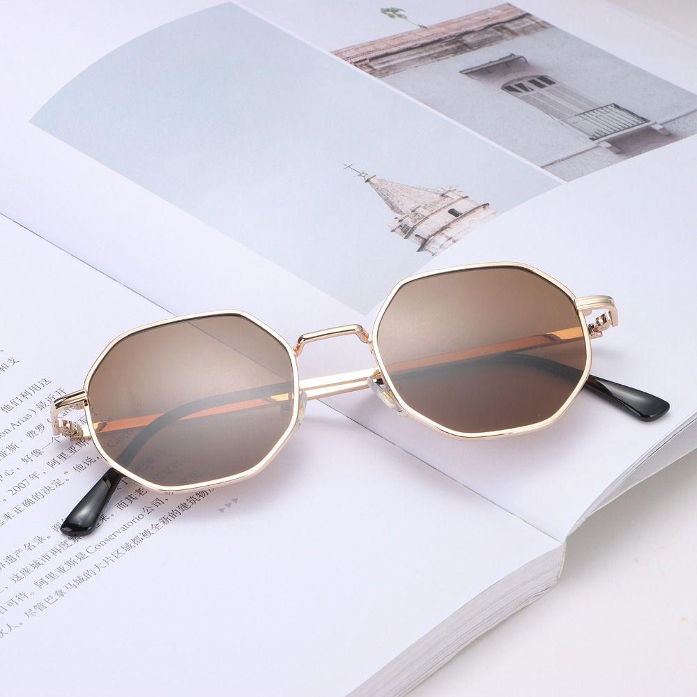 Аксессуары для весенних каникул, шестиугольные солнцезащитные очки для женщин, многоугольные солнцезащитные очки, мужские солнцезащитные очки, оттенки