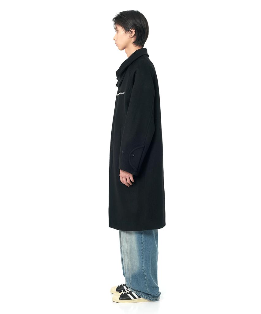 Openyard(Oy) F.Z Balmacaan Coat-Black