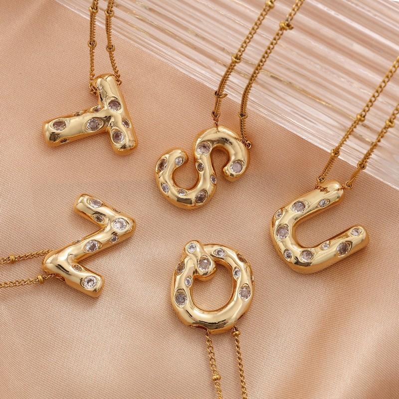 Ladies' Diamond Metal Necklace, Heavy Craftsmanship Premium Design Initial Necklace, Gift for Women, Holiday Present, Party Jewelry.