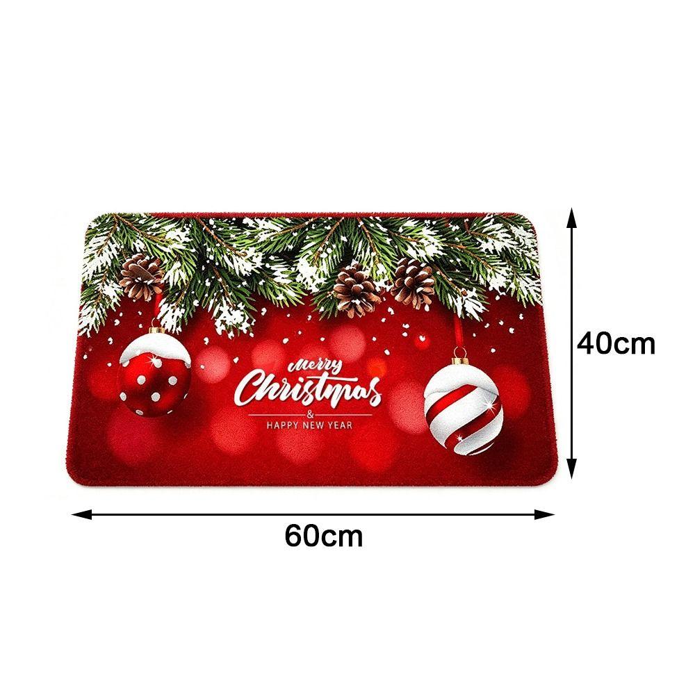 Machine Washable Christmas Door Mat Non-Slip Backing Festive Entrance Rug For Corridors