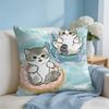 MMofusands Cat Cute Cushion Cover Square Pillow Bedroom Sofa Leisure Comfort Living Room Home Decoration X