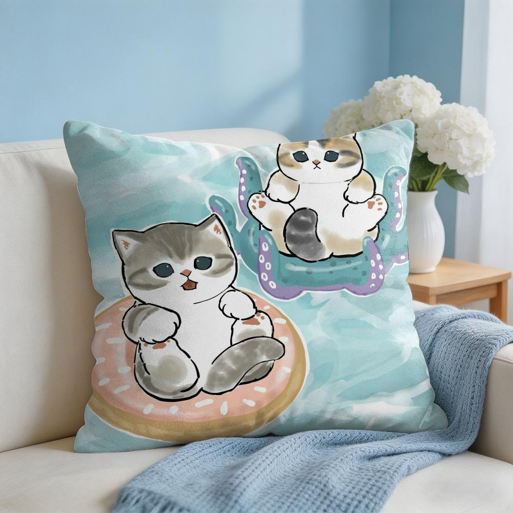 MMofusands Cat Cute Cushion Cover Square Pillow Bedroom Sofa Leisure Comfort Living Room Home Decoration X
