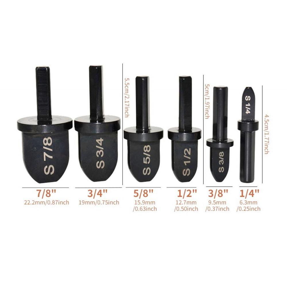 6pcs Bearing Steel Tube Expander Bit Triangle Shank Swaging Drill Bit Set For Air Conditioner