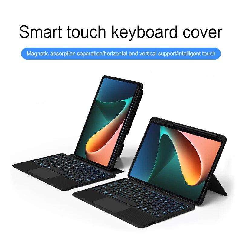 Чехол с Bluetooth-клавиатурой для Xiaomi Mi Pad 5 Pro, 11-дюймовый защитный чехол для планшета Mipad 5 Pro с подсветкой, чехол для сенсорной панели