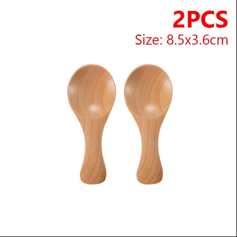 2 шт. Мини деревянные ложки кухонные ложки для специй и приправ сахар чайные ложки детские с короткой ручкой деревянные совки