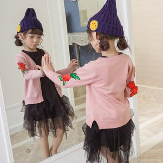 Korean Children's Lace Beaded Cotton T-shirt Top