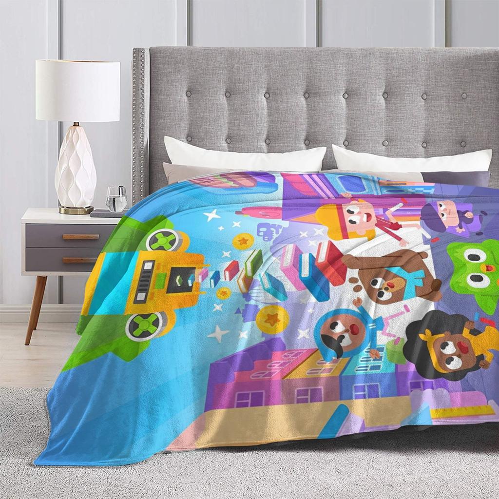 Duolingo Сова Duo Вязаные одеяла Фланелевые Мультяшные Милые Супер теплые Пледы для Дома Дивана Спальни Одеяло