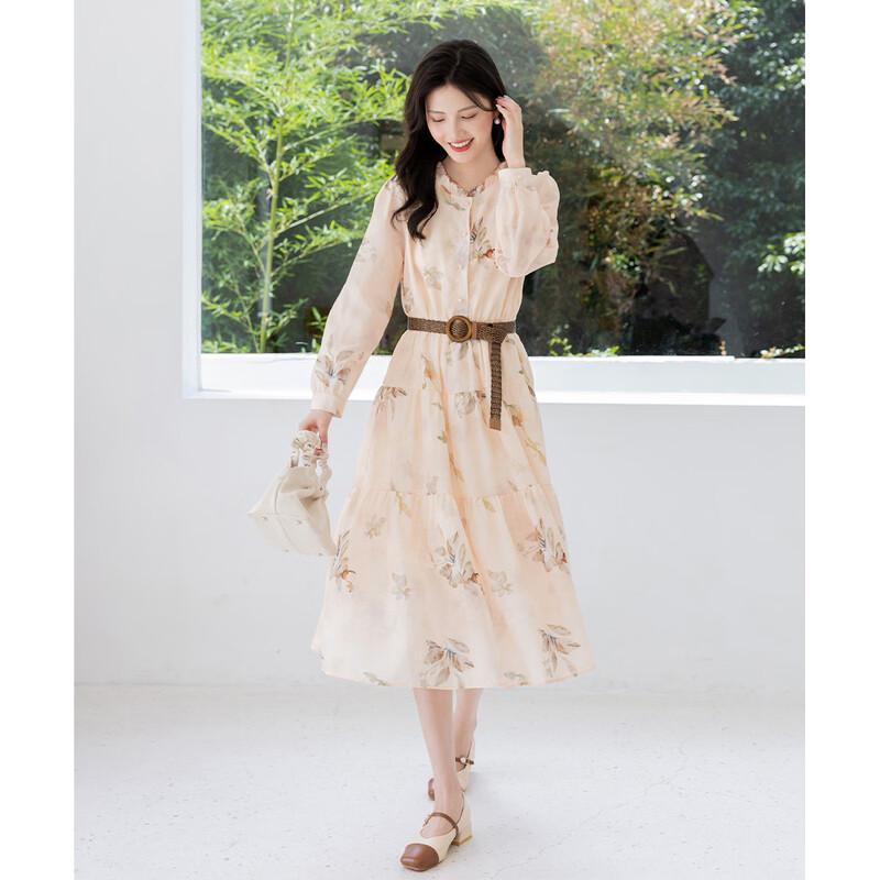 Mokaona Women's Fashion Long Sleeve Midi Dress