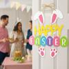 Photo Props Cartoon Easter Door Hanging Colorful Paper Bunny Egg Decoration Handmade Rabbit Door Wall DIY Pendants Party Favors