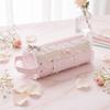 Large Capacity Pencil Pouch INS Style Stationery Pen Bag Makeup Bag Lace Pencil Case  Gift Giving