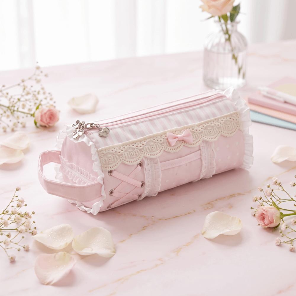 Large Capacity Pencil Pouch INS Style Stationery Pen Bag Makeup Bag Lace Pencil Case  Gift Giving