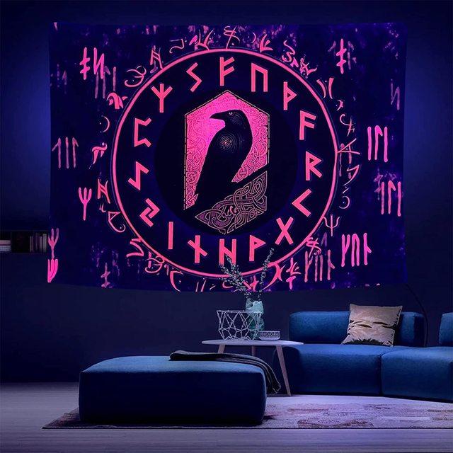 Гобелен Trippy Planet УФ-реактивный водопад Пейзаж Декор комнаты Эстетический психоделический настенный подвесной гриб Готический домашний декор