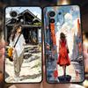 Чехол для телефона для Xiaomi Poco F7 F6 F5 F4 F3 X7 X6 X5 X4 X3 NFC M4 C51 C55 GT Pro Мягкий ТПУ Масляная живопись Уличная девушка Искусство Нишевый