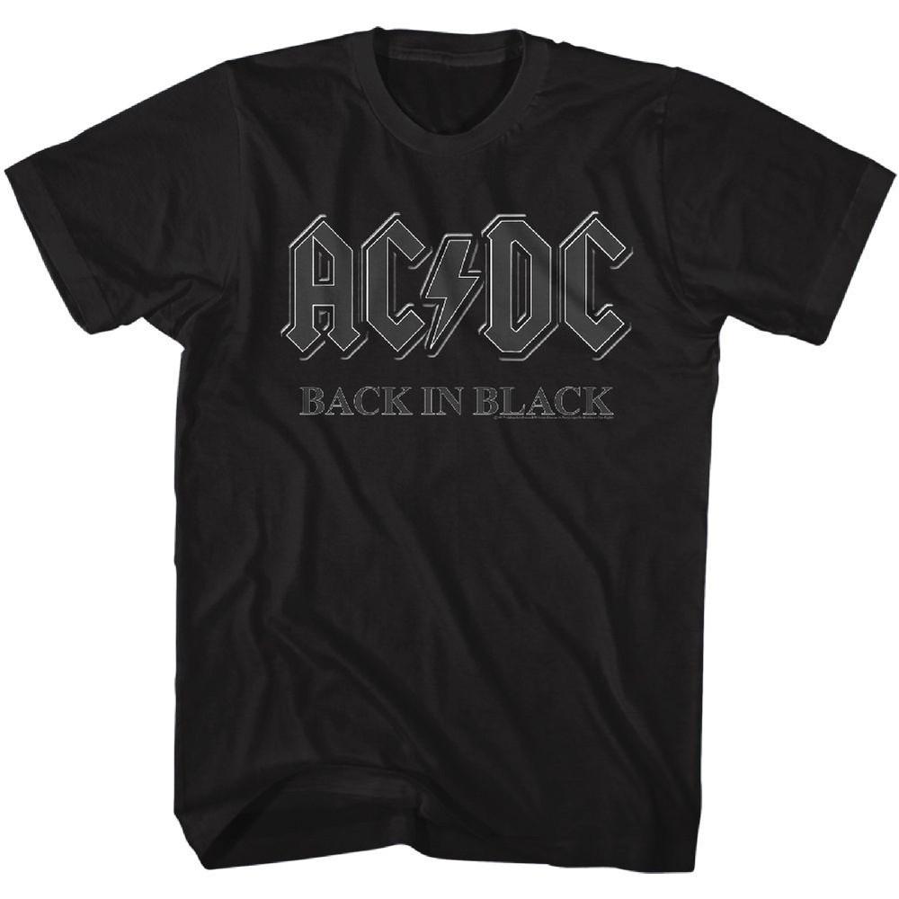AC/DC Logo Back In Black Rock and Roll Black Music Band T- Shirt