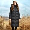 JAZZEVAR зимнее удлиненное хлопковое пальто, однотонное теплое уличное повседневное хлопковое пальто, хлопковая куртка с капюшоном