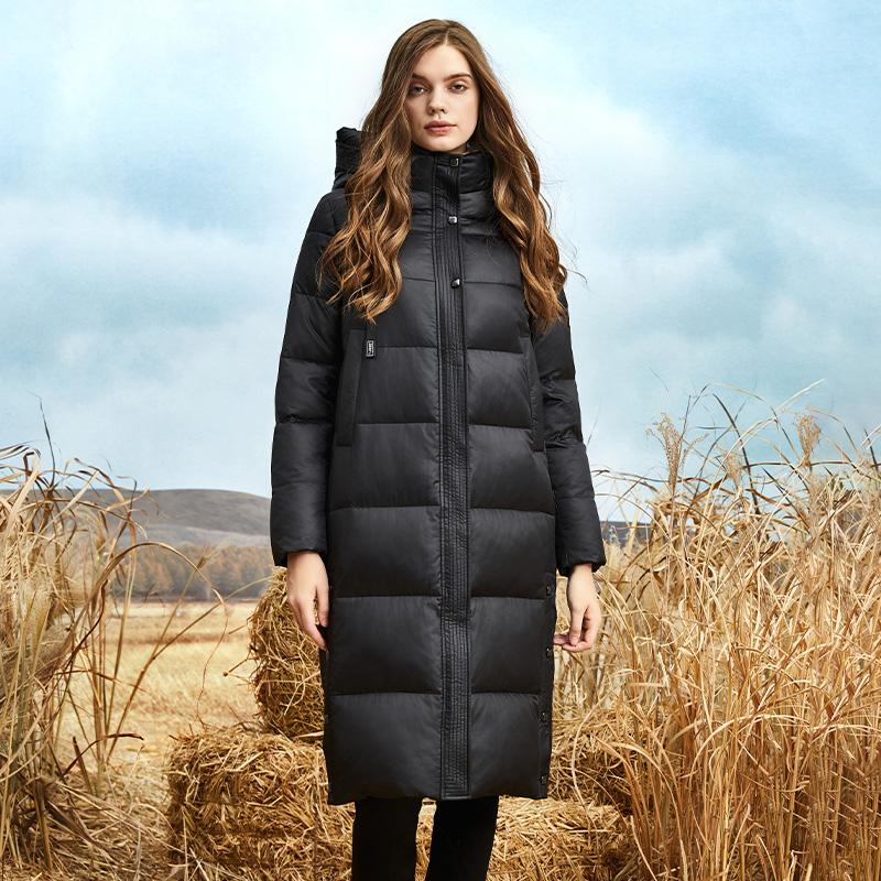 JAZZEVAR зимнее удлиненное хлопковое пальто, однотонное теплое уличное повседневное хлопковое пальто, хлопковая куртка с капюшоном