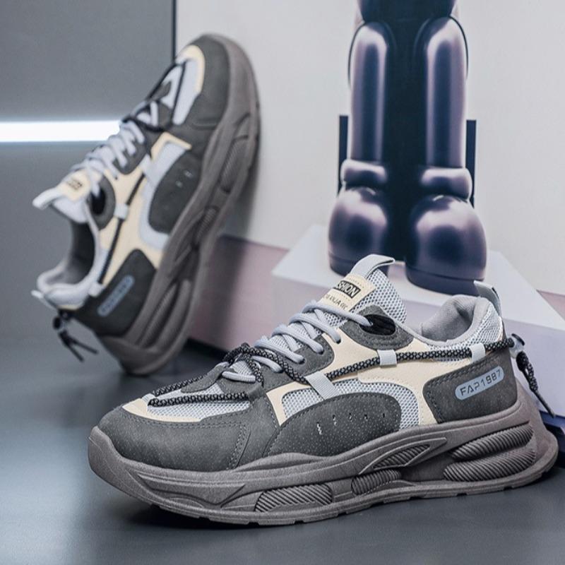 Роскошные мужские кроссовки на платформе, дышащие беговые кроссовки, новая повседневная обувь на толстой подошве, мужские теннисные тренировочные кроссовки на шнуровке, кроссовки для папы