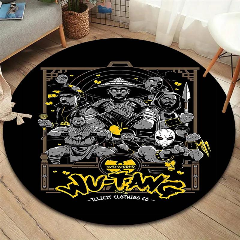 Круглый ковер Wu-Tang Clan, Ковер для гостиной, спальни, дивана, игровой комнаты, Нескользящий коврик для пола