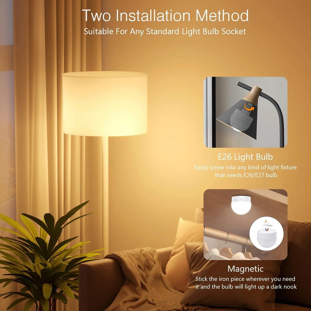 Умная перезаряжаемая светодиодная лампа E27 Пульт управления RGB Диммируемая 16 миллионов цветов Таймер и энергосбережение Работающая от батареи Ночник