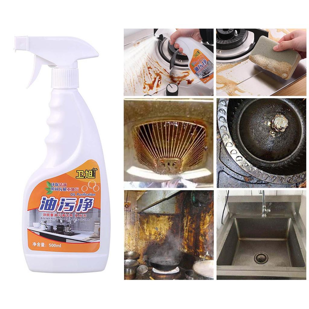 Kitchen Oil Cleaner for Household Kitchen Foam Cleaner Family Kitchen Cleaning Foam Spray Housework Cleaner Liquid 500ml