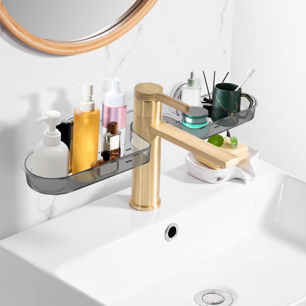 Стеллаж для хранения кранов без сверления Многоцелевой держатель для полотенец для губки Полка для унитаза