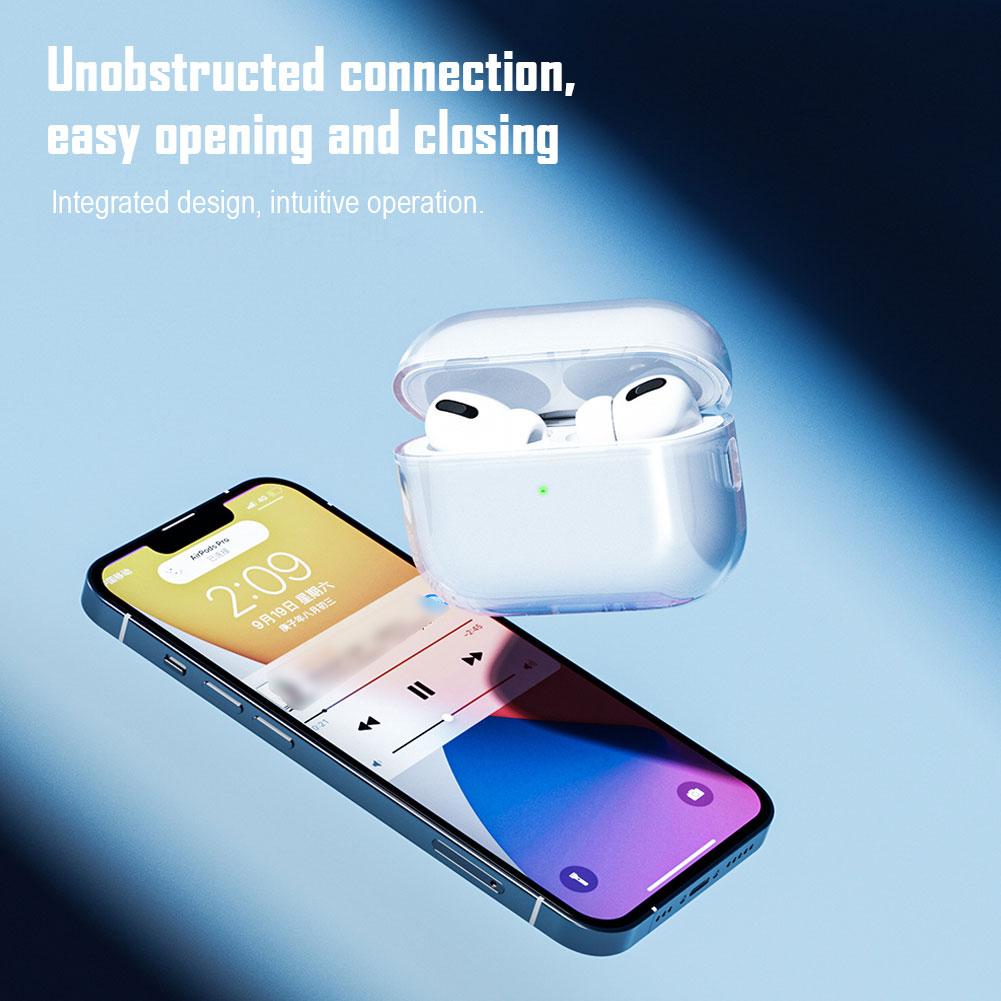 Прозрачный Тонкий Чехол для AirPods Pro 3 Ударопрочный TPU Чехол Кристально Чистая Накладка с Ремешком Поддержка Беспроводной Зарядки