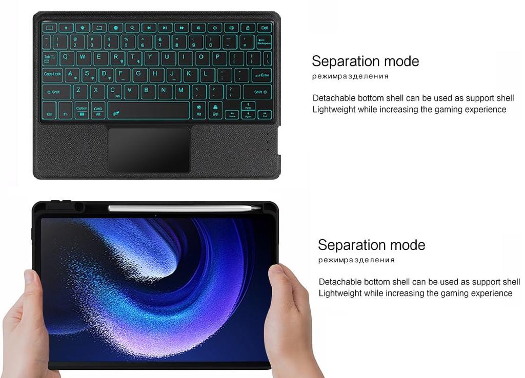 Xiaomi Pad 5 Keyboard Case with Touchpad and Magnetic Detachable Xiaomi Xiaomi Pad 5 Pro Keyboard Freely Adjustable Magnetic Trackpad Included