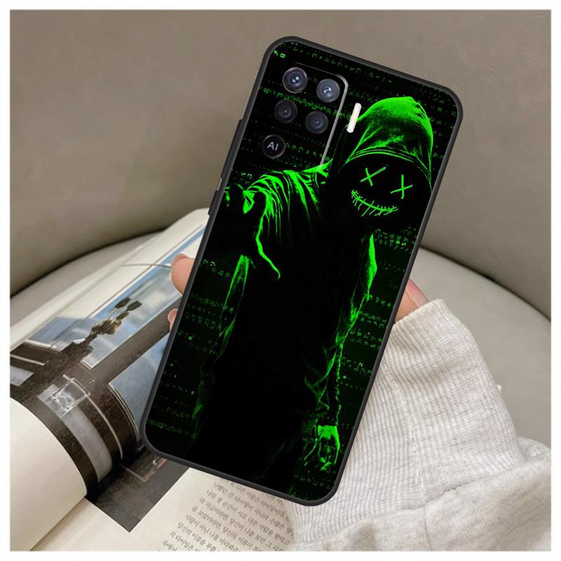 Кейс Хакерская Матрица для Oppo A17 A57 A77 A40 A78 A54 A74 A94 A76 A16 A96 A18 A60 A80 A38 A58 A98 A15 A5 Pro