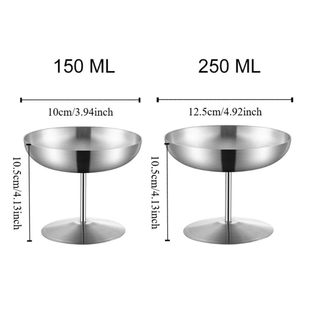Durable Stainless Steel Ice Cream Cup Large Caliber Rust-proof Pudding Cup Fall-proof Anti-corrosion Goblet Drink