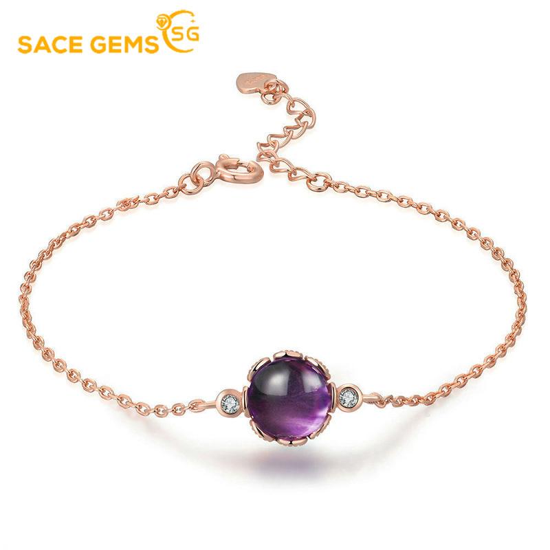 Sace Gems Цирконовый браслет, ювелирные изделия, геометрические бусины, браслеты-цепочки, 18-каратное розовое золото, модный изысканный свадебный подарок для подруги, женщин