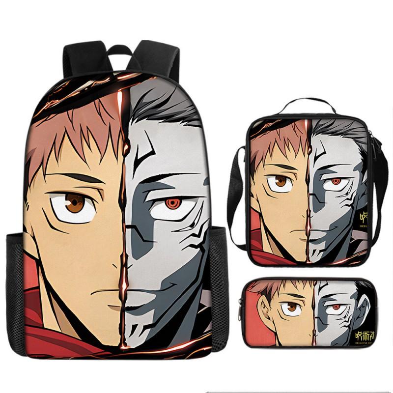Jujutsu Kaisen Anime School Backpack Kids Teens Lightweight Oxford Fabric Dual-Strap Bag With Padded Back Support