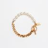 SUNDAY DISCO CLUB PEARL HALF CHAIN  bracelet GOLD