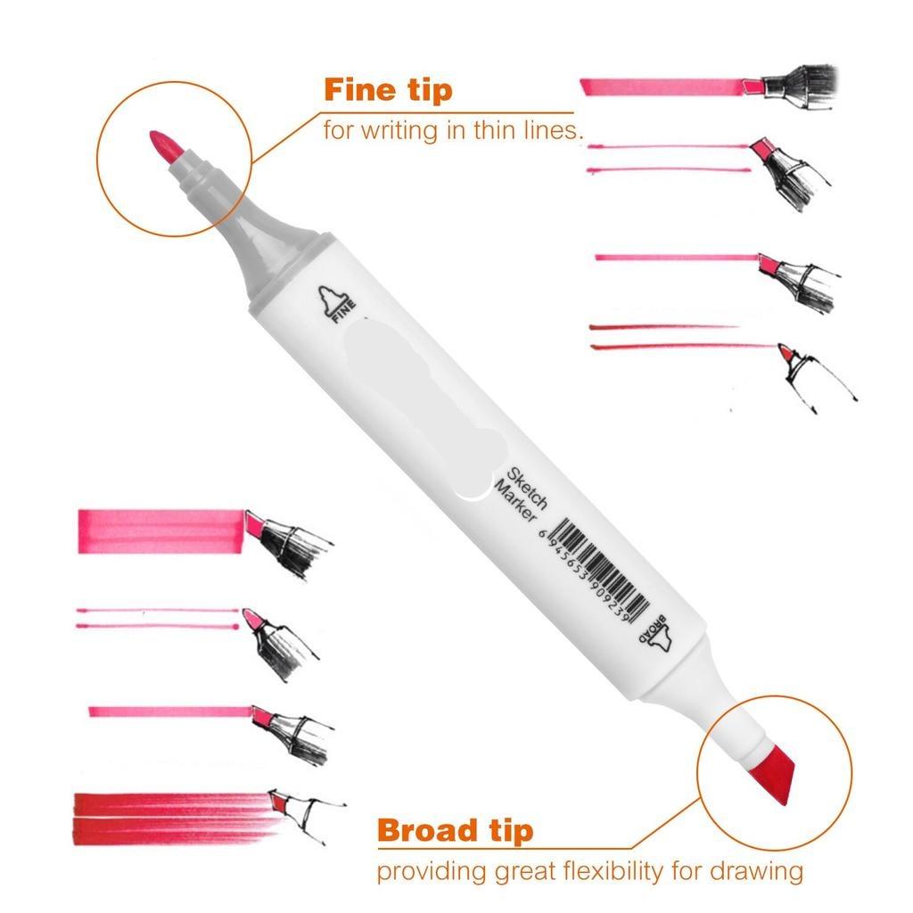 12/24/30/40/60/80 цветов, спиртовой маркер для эскизов, набор художественных маркеров с двойным наконечником для рисования и раскрашивания, подчеркивание