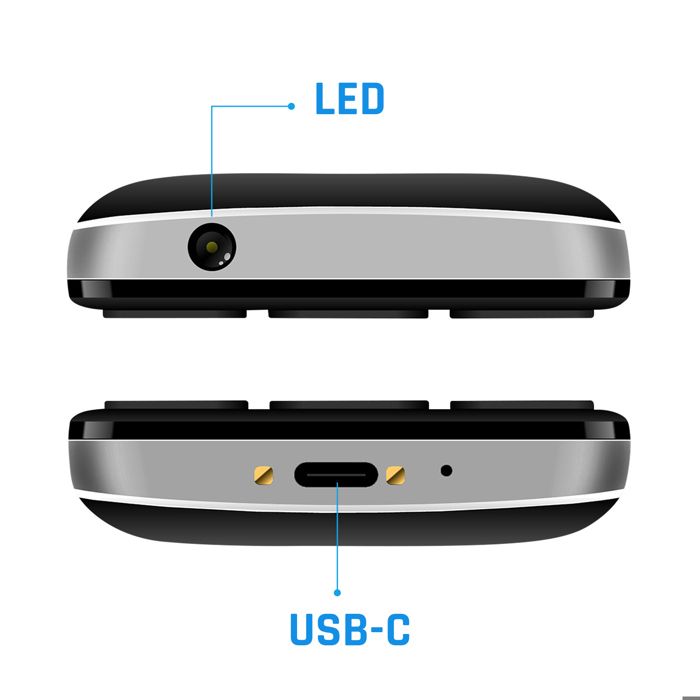 Téléphone Portable À Touches 4G Double SIM Bouton SOS Batterie 800 mAh myPhone Noir