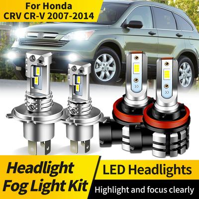 2 шт. Для Honda CRV CR-V 2007 2008-2014 Светодиодные лампы фар H4 HB2 Ближний Дальний Свет Лампа H11 Противотуманная фара 6000K CSP для Автомобильной Фары