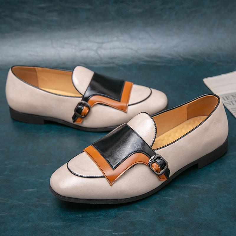 Модные мужские повседневные лоферы бежевого цвета для бизнеса и офиса, формальные туфли, легкая удобная обувь для улицы, размеры 38-48, мужская обувь