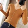 V-neck Cardigan Jacket Women's Short Autumn and Winter New Outer Wear Knitted Sweater Slim-fitting Long-sleeved Sweater Jacket