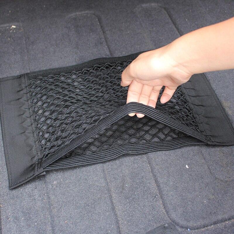 Багажник на заднее сиденье автомобиля, эластичная сетка, сетчатая сумка, держатель для багажа, карманная наклейка, сетчатая сумка на липучке