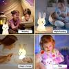 Silicone Cute Bunny Night Light for Kids- Bunny LED Lamp Rabbit Light Animal Nightlight with 7 Changing Colors