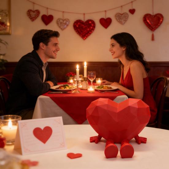 Набор из 2 фигурок-сердечек для стола, интерактивные подвижные ноги и руки, украшение, уникальный символ любви, украшение, декор для офиса и дома, подарок