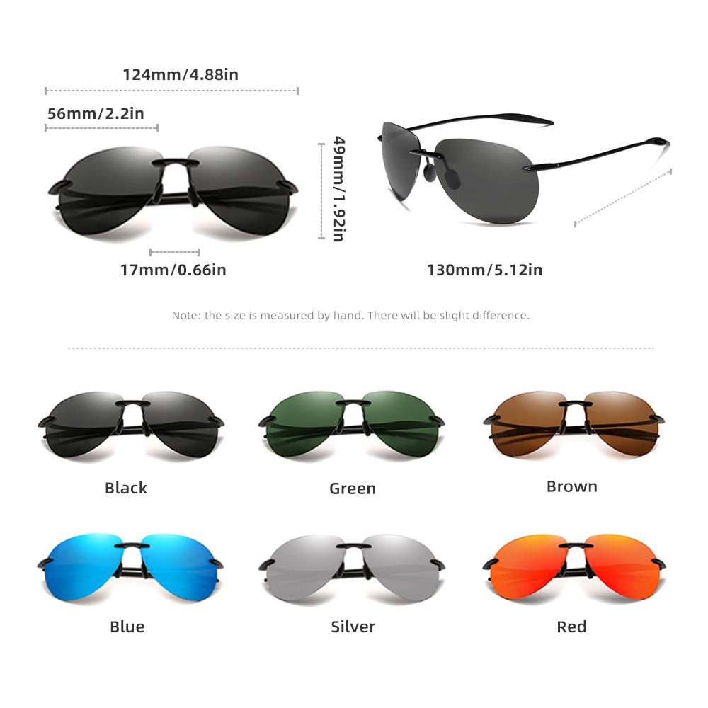 SPEEDHYUN солнцезащитные очки без оправы для пилотов, мужские сверхлегкие очки для защиты глаз без оправы для вождения, поляризованные женские повседневные очки для отдыха на природе