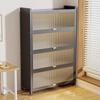 Multi-Layer Steel Bookcase with Doors: Dustproof Floor-Standing Bookshelf and Display Cabinet for Bedroom and Living Room